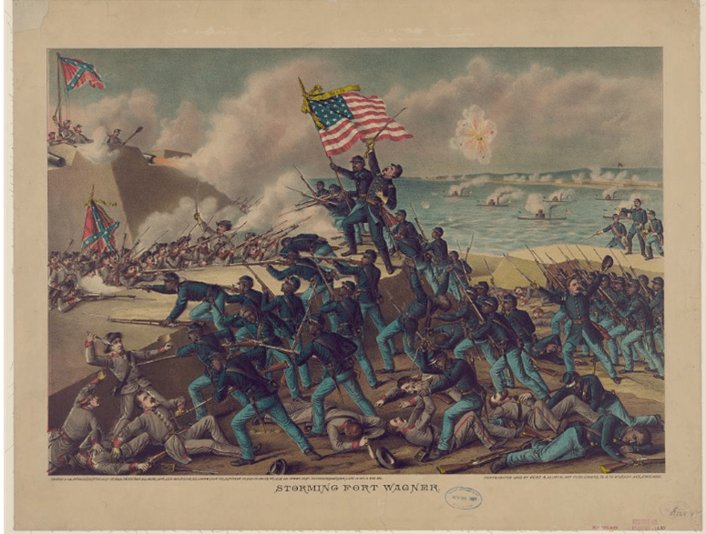 Image of Massachusetts Regiments Storm Fort Wagner